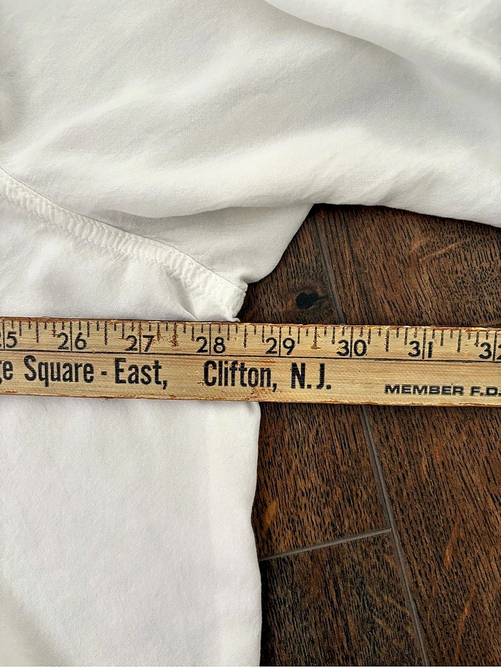 Woman Within Rayon Three-Quarter Sleeve Effortless Tab-front Blouse White 3x - Picture 8 of 8